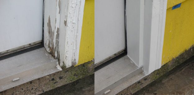 Como reparar madera dañada con masilla epóxica